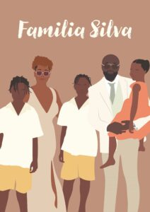 Illustration minimaliste de famille