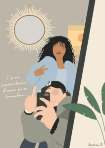 Illustration minimaliste couple