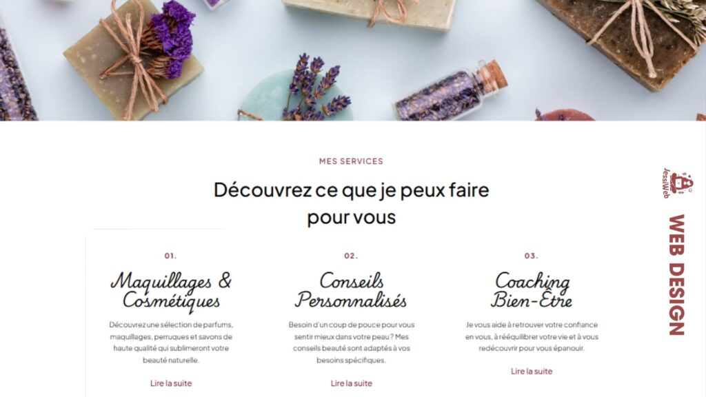 Page d'accueil du site Agnes M Beauty