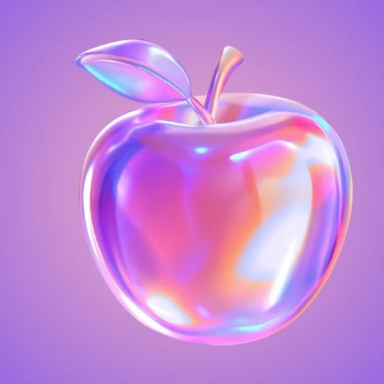 Pomme 3D holographique